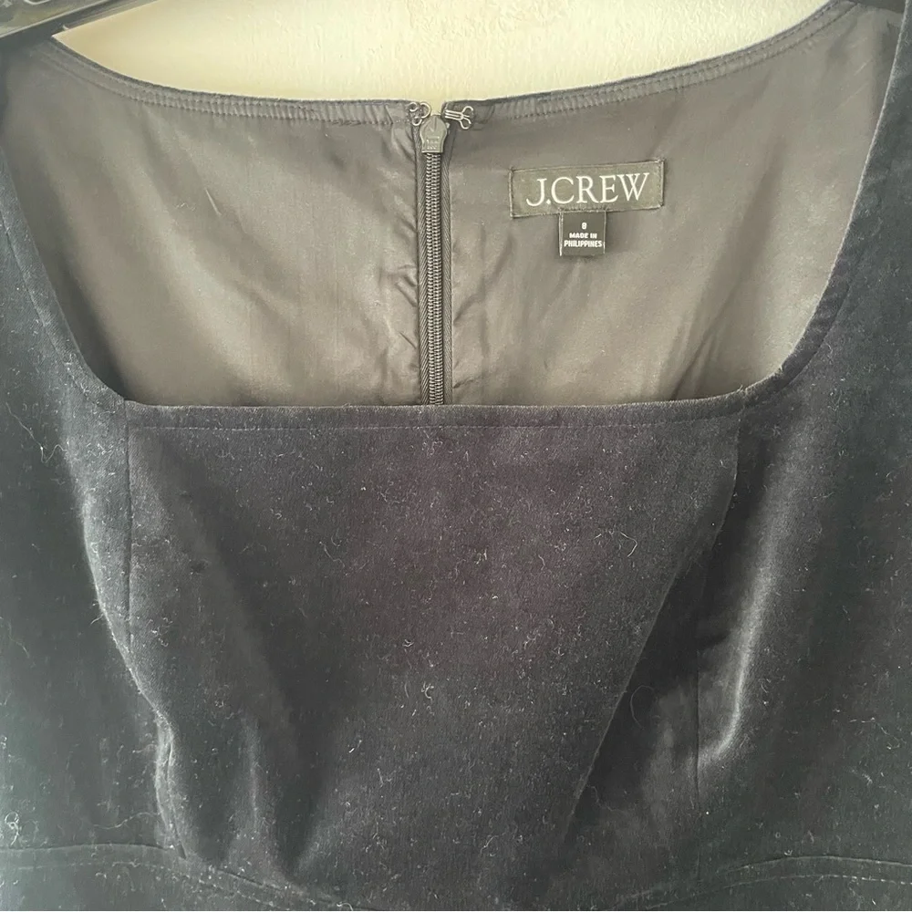 J. Crew square neck sheath dress in stretch velvet black 37517 - Picture 5 of 13